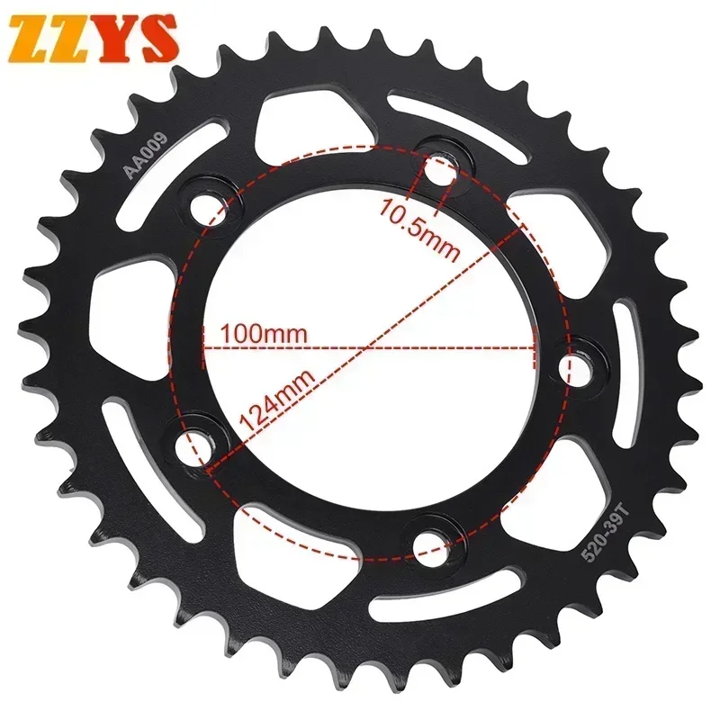 520 39T 43T 46T Tooth Rear Sprocket Gear Star Pinion Freewheel For Ducati Road 821 Monster Stripe 2014-2018 800 Scrambler Mach 2