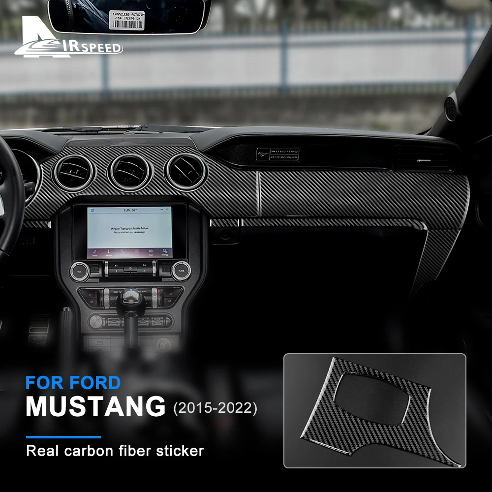 

for Ford Mustang 2015-2022 Right Hand Drive Left Hand Drive Carbon Fiber Car Dashboard Instrument Panel Interior Trim Sticker