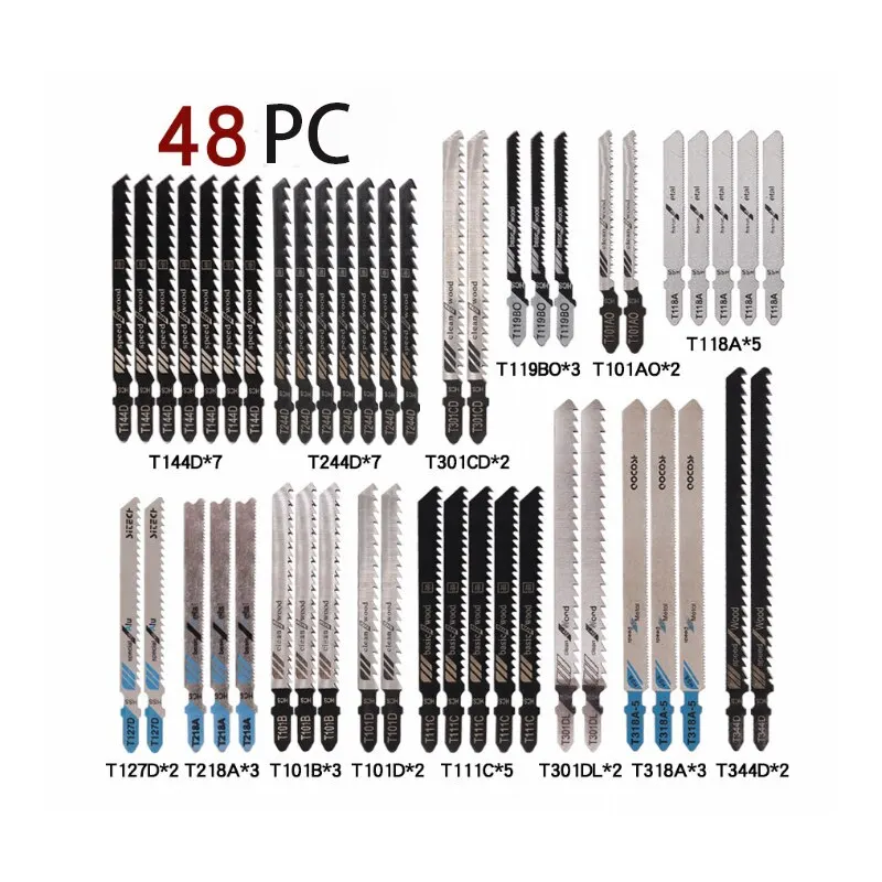 48 PCS Saw Blade Straight Cutting Tools - Hacksaw Blades Metal Wood Woodworking