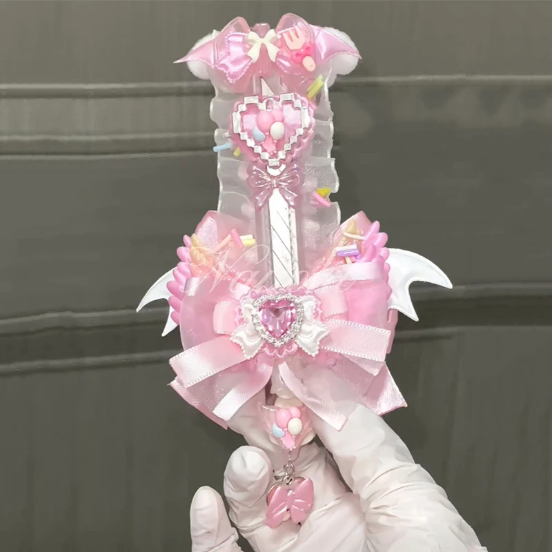 1 قطعة سكين لطيف الحلو الوردي سكّين متعدّد الاستخدامات أجنحة القوس القلب صندوق القاطع ورقة طالب المحمولة الإبداعية الة قطع الورق الهدايا #6