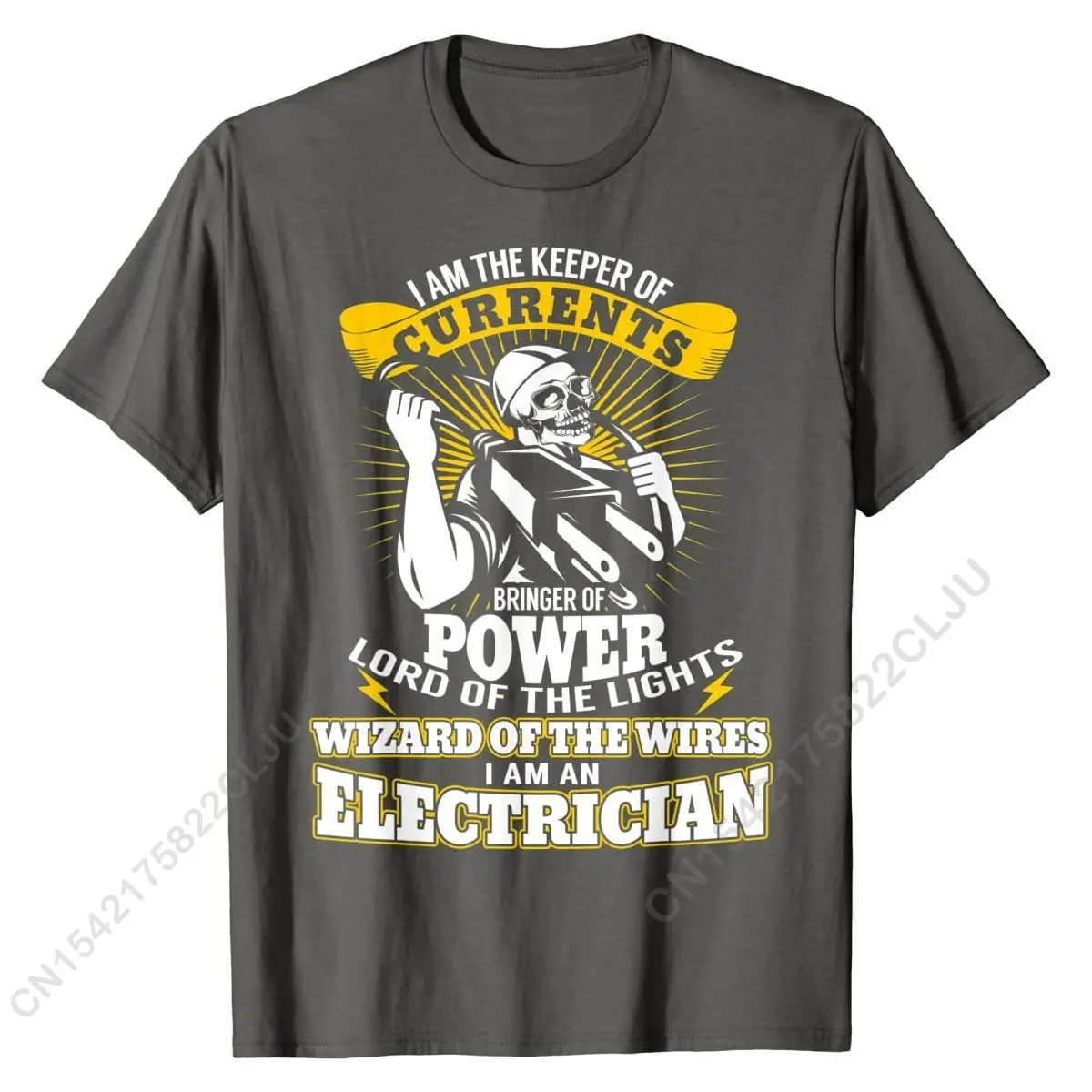 I Am The Keeper Of Currents Funny Electrician T Shirt T-Shirt Wholesale Simple Style Tops Tees Cotton T Shirt For Men Casual