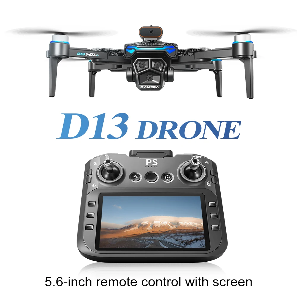 D13 Drone Professional 8K HD Camera Screen Remote Control Brushless Laser Obstacle Avoidance Foldable RC Quadcopter Toy