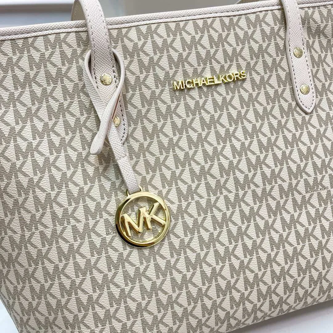 Michael Kors Women's 2026 High-End New Casual Large-Capacity Light Luxury Mk Brand Handbag Letter Handheld Bag Vegetable Basket
