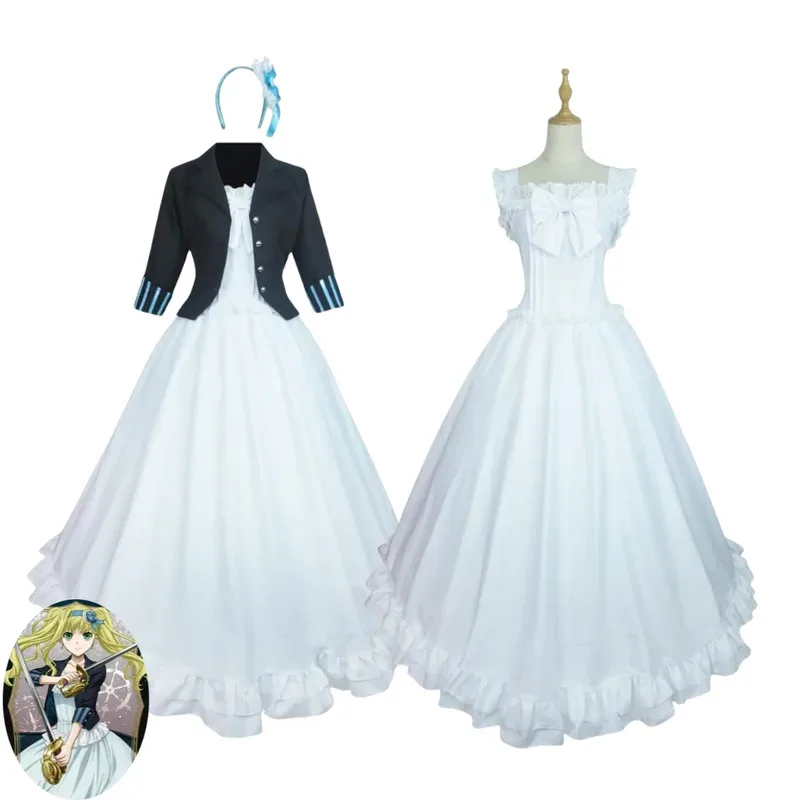 

Anime Black Butler:Book of The Atlantic Elizabeth Ethel Cordelia Midford Cosplay Costume Kuroshitsuji Lizzy White Dress Suits;2k
