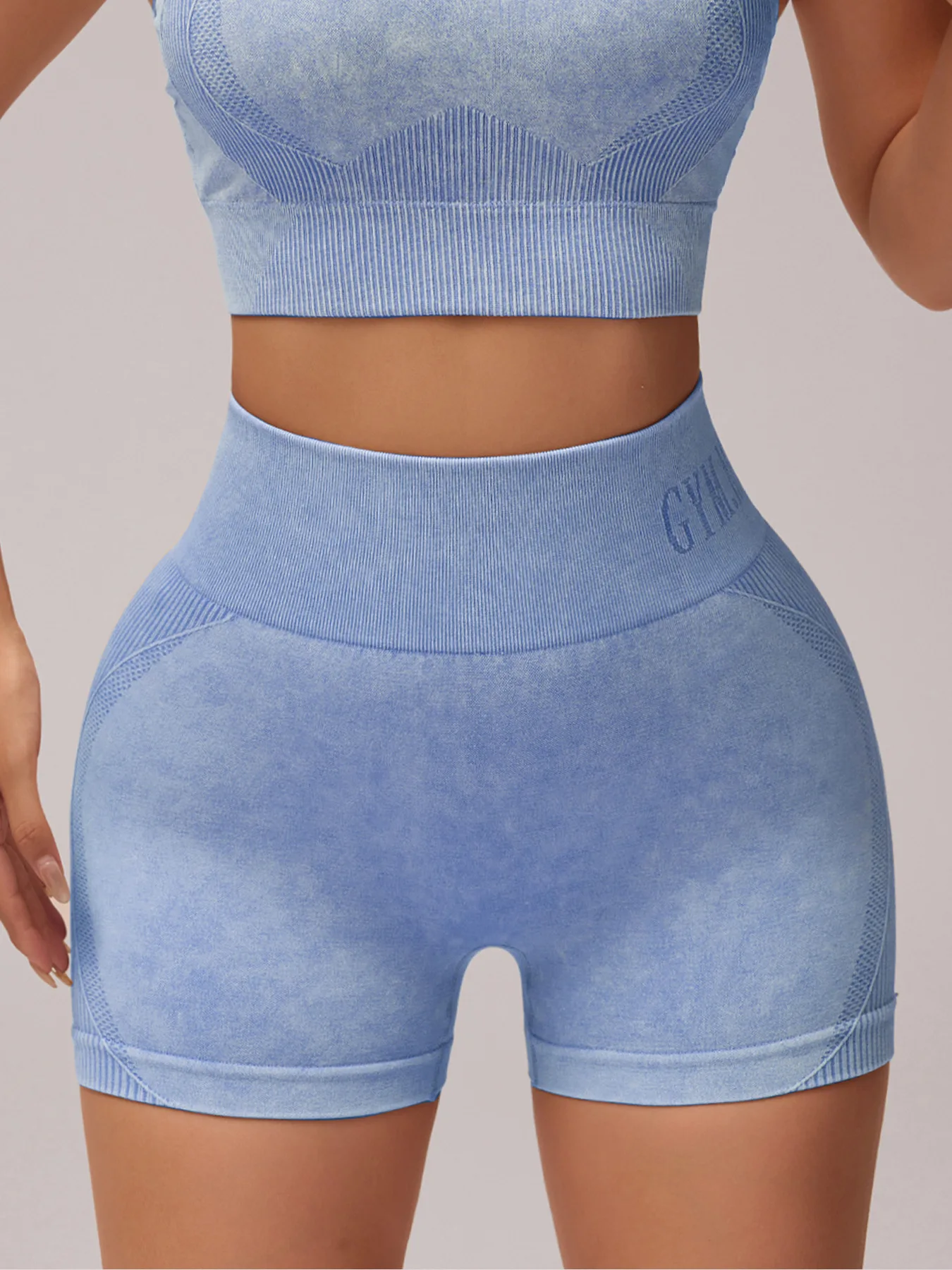 Damen Sand-Wash High-Waist Yoga-Shorts mit Bauchkontrolle und Po-Lifting-Effekt, Hochelastische Slim-Fit Sporthose für Laufen, Fitness und Workout – Detail 25
