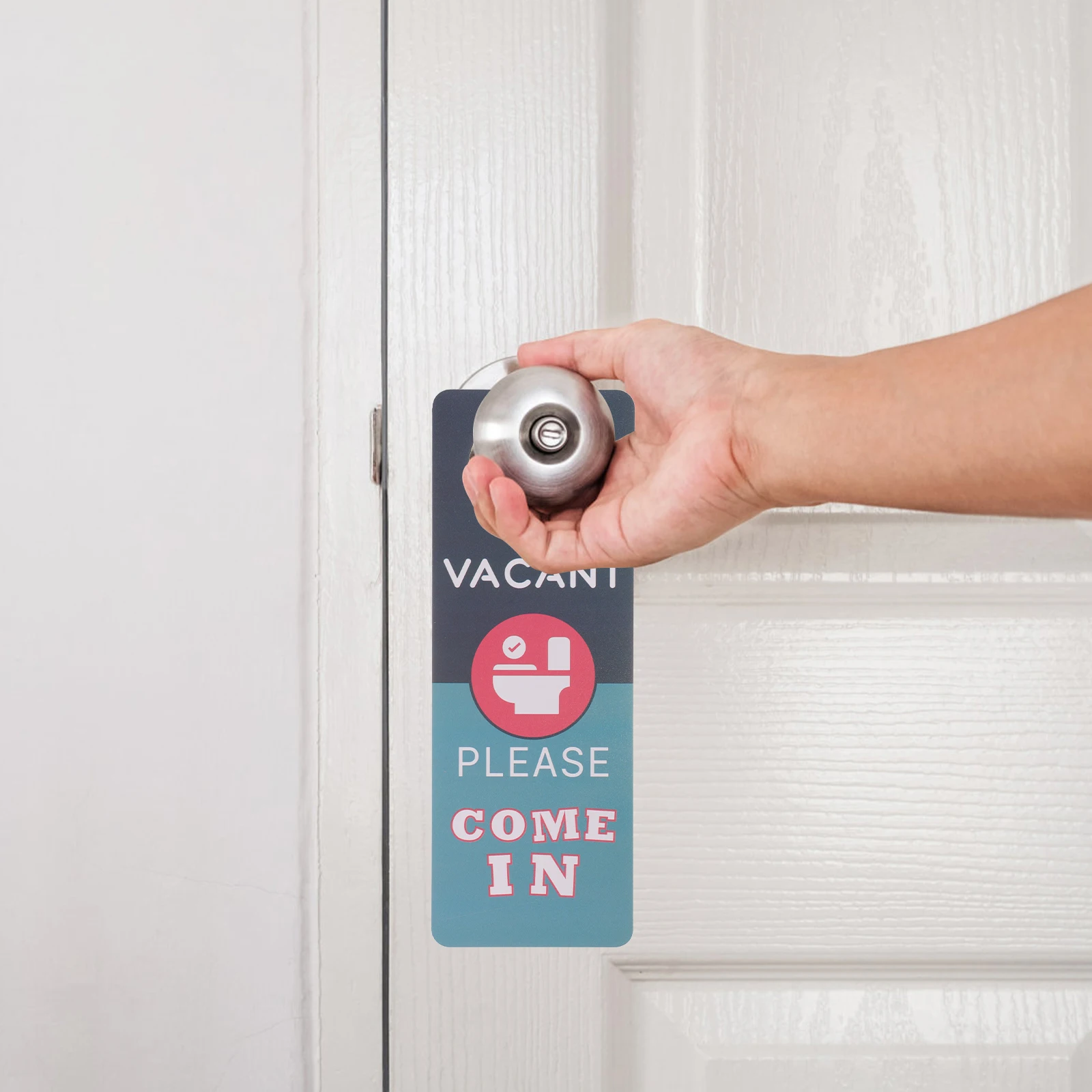 

Creative PVC Double-Sided Washroom Door Hanger Sign Restroom Occupancy Fun Toilet Room Plaque Bathroom Use Reminder Decorative