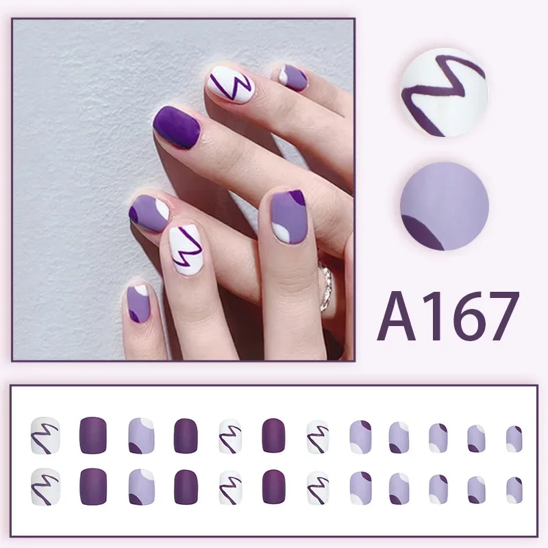 Ins estilo curto artificial unhas falsas cobertura completa curto prego falso removível imprensa em unhas para mulheres meninas diy manicure arte