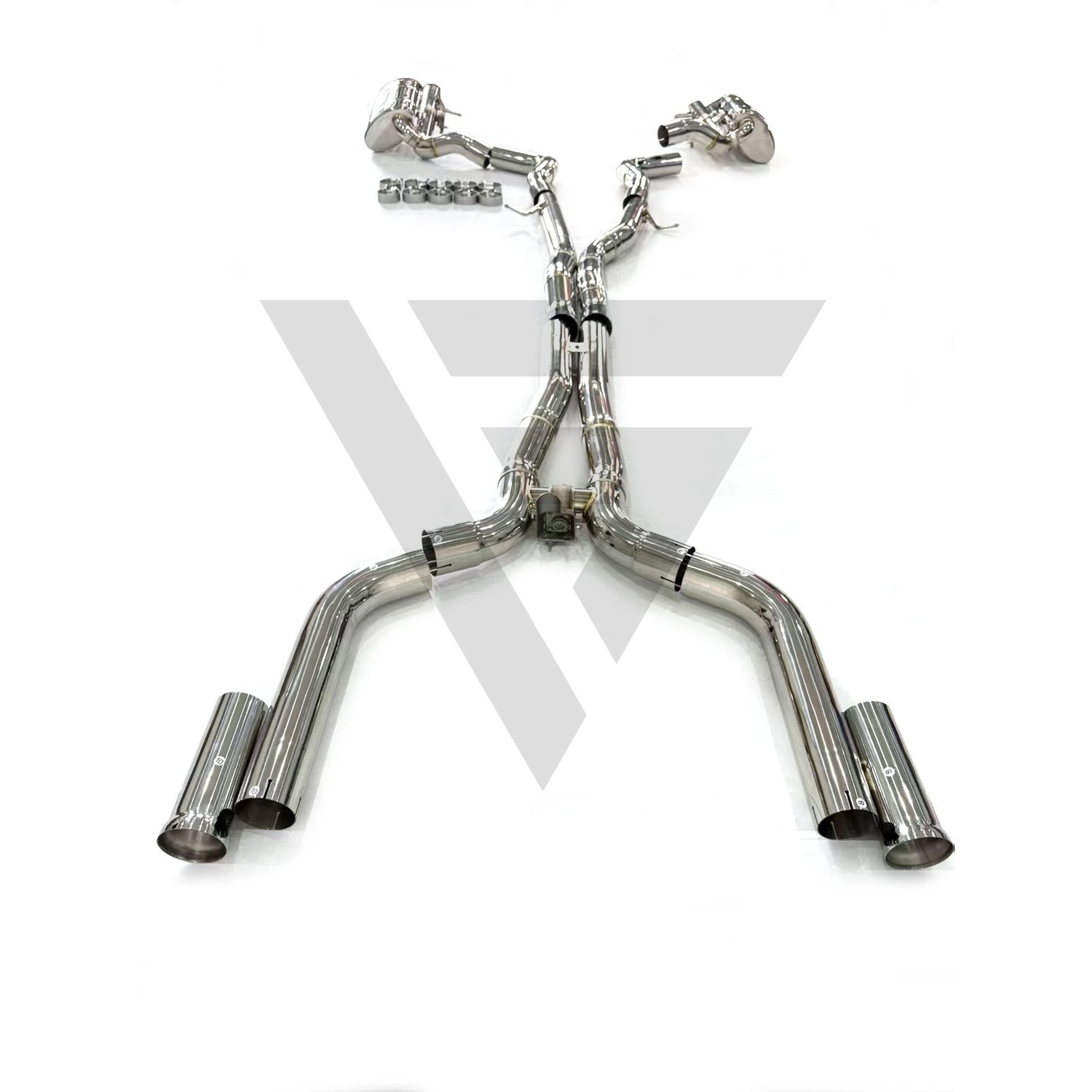 

Aggressive Sound ECCF Stainless Steel Polished Catback Exhaust For Mercedes E63S W213 Performance Upgrade Easy Installation