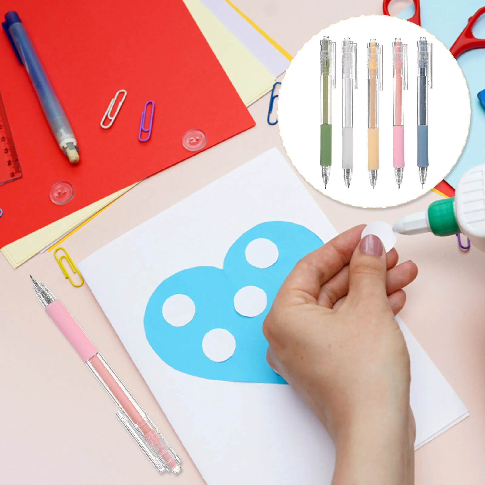 

1Set Craft Cut Pen Slim Ergonomic Metal Plastic Safe Pressing Cutter for School Office DIY Crafts Cutter Paper Cut Pen