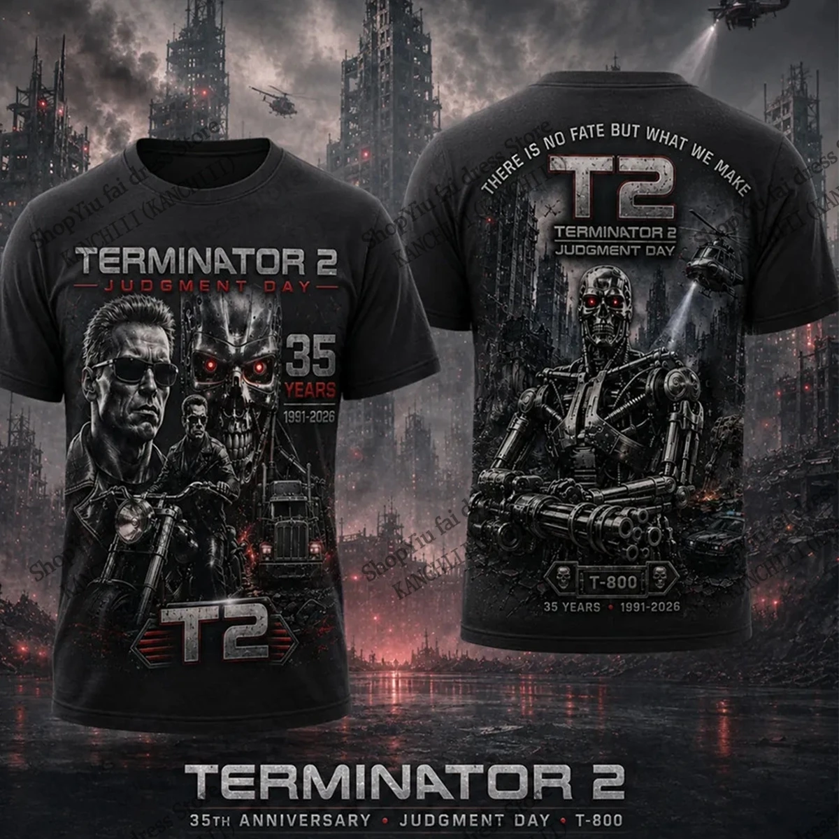 Classic Movie Terminator 2 3D Print T-shirt Men Women Fashion Short Sleeve Hip Hop Vintage Tops Tees Men Clothes Outdoor Apparel