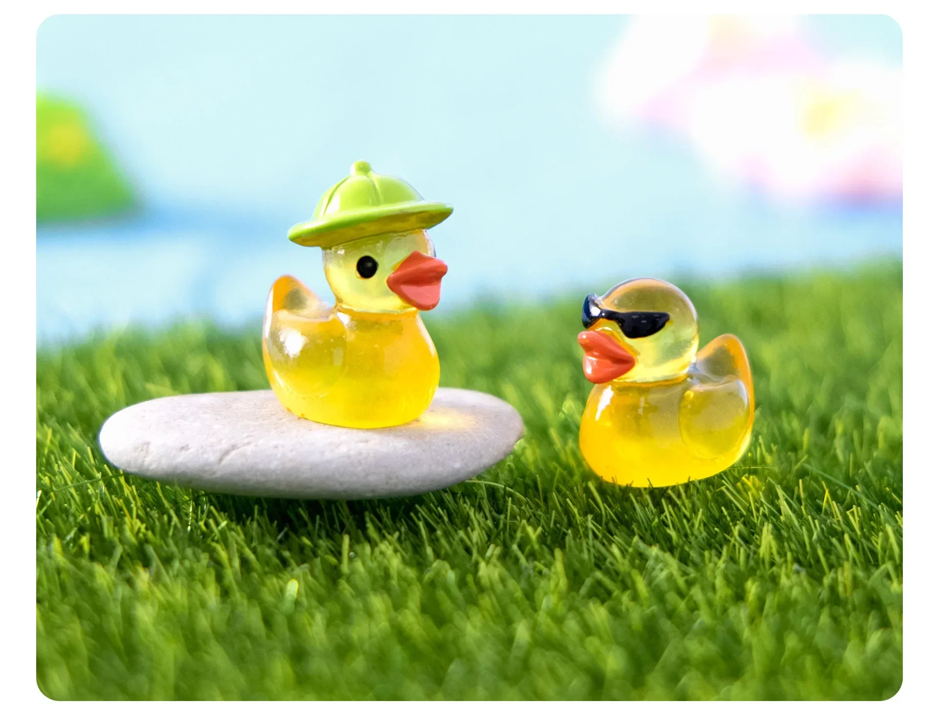 100/50PCS Mini Gelbe Leuchtende Ente Ornament Miniatur Figuren Winzige Ente Micro Fee Garten Landschaft Fee Garten Wohnkultur – Detail 5