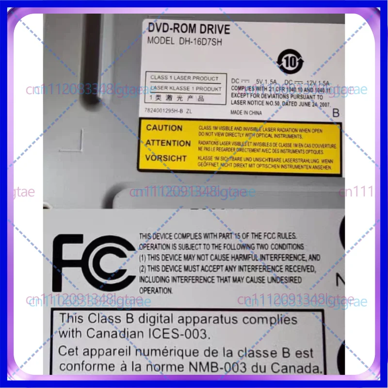 Used For Lite-On DH-16D7SH SATA DVD-ROM desktop optical drive, SATA interface, support for reading DVD and CD
