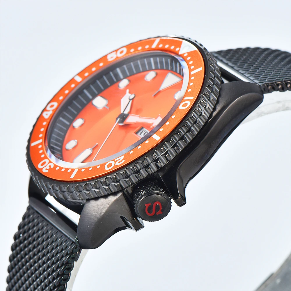 Часы мужские механические, водонепроницаемые автоматические светящиеся из нержавеющей стали с сапфировым стеклом, 42 мм, NH36, в японском стиле, деловые