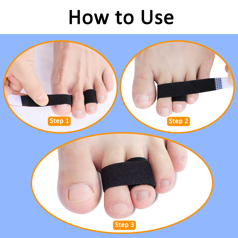 Pexmen 1/2/5/10Pcs Hammer Toe Straightener Toe Splints Bandages for Correcting Hammertoe Crooked & Overlapping Toes Protector