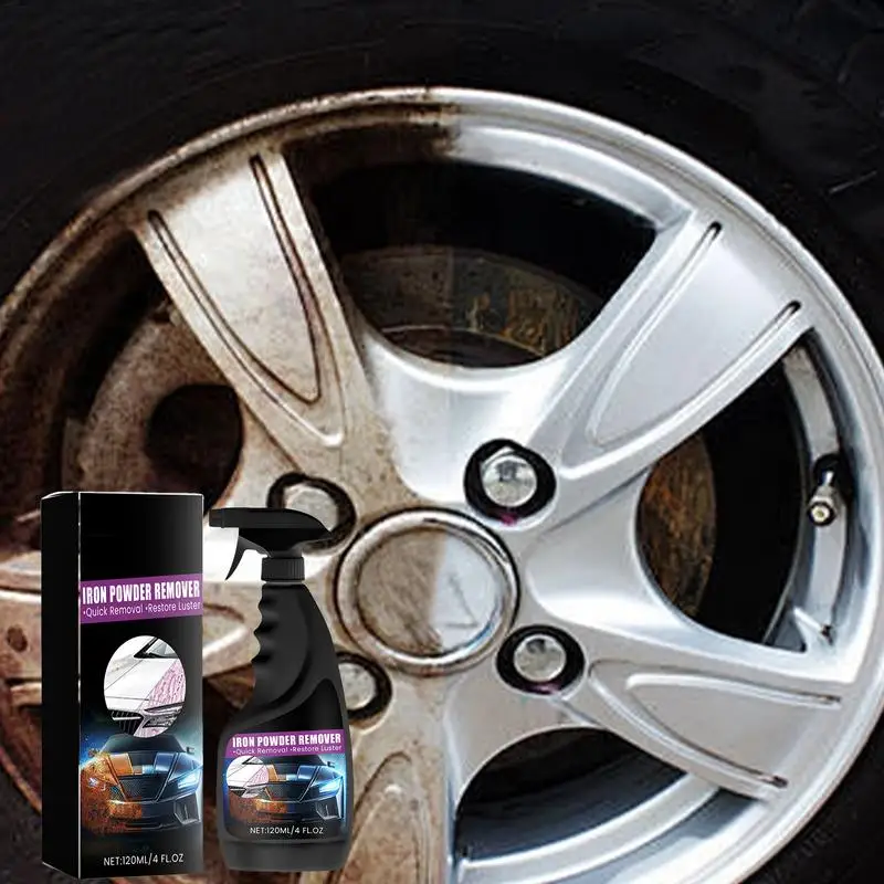 Car Wheel Cleaner Spray 120ml Rust Inhibitor Quick Acting Multifunctional Surface Safe & Professional Car Wheel Cleaner Spray