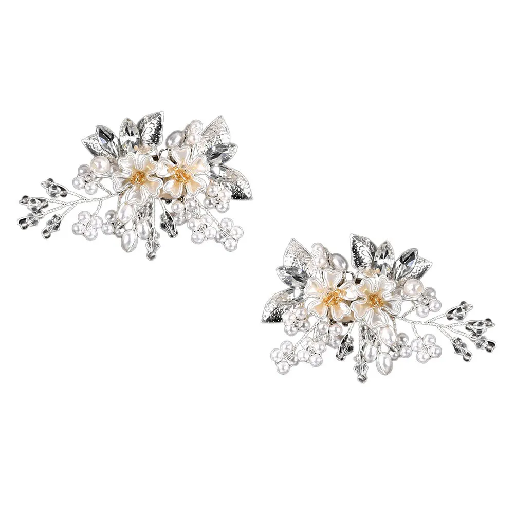 

1Pair Detachable Pearl Flower Shoe Buckles Elegant Bridal Shoe Clips Wedding Shoes Decoration Accessory Bridal Shoes Buckles
