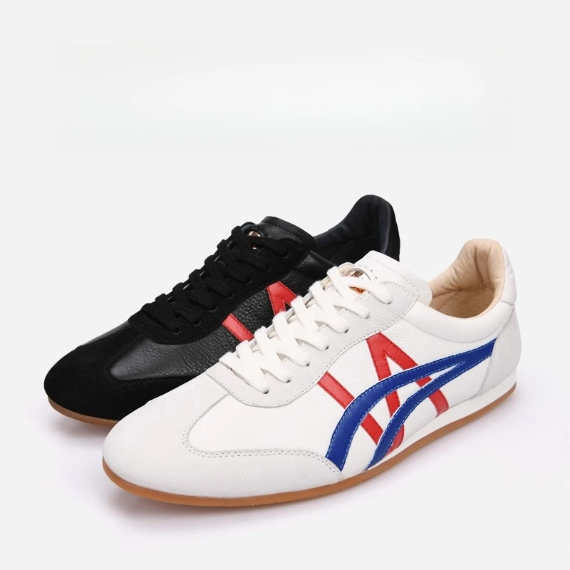 Genuine Cowhide Leather Tai Chi Shoes for Kung Fu Wushu Martial Arts Soft Flexible Sole Light weight Men Women Footwear