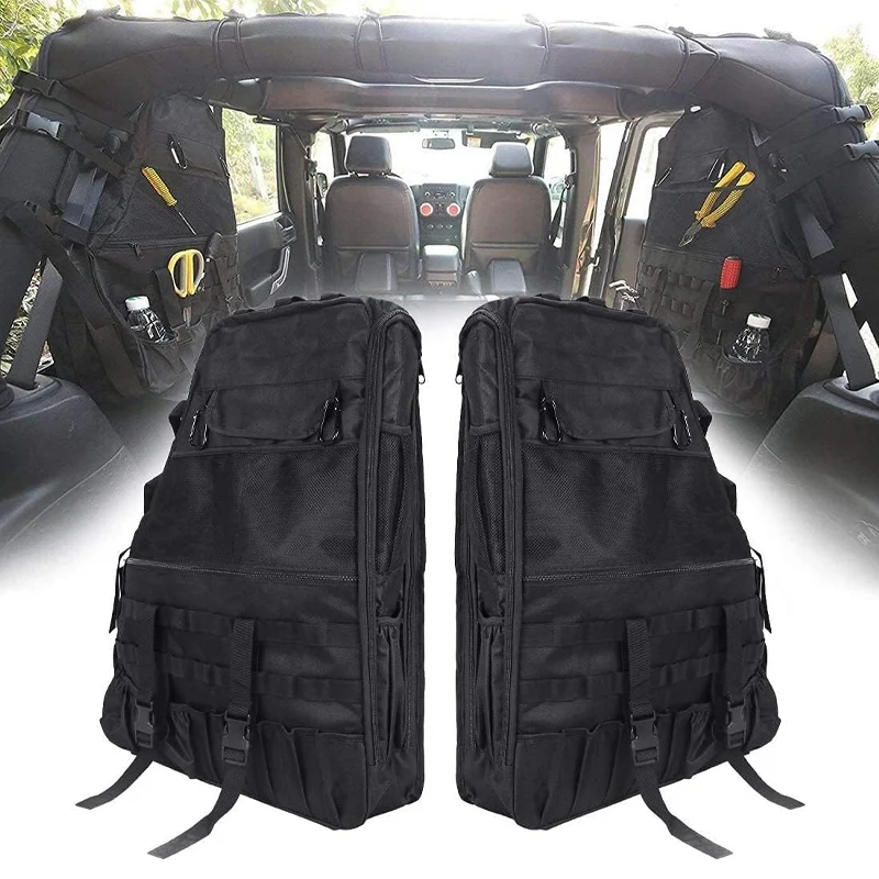 

For Jeep Wrangler JK Rubicon 4-Door 2007-2019 JL JK JKU Roll Bar Storage Bag Cage Multi-Pockets Organizers Cargo Bag Saddlebag