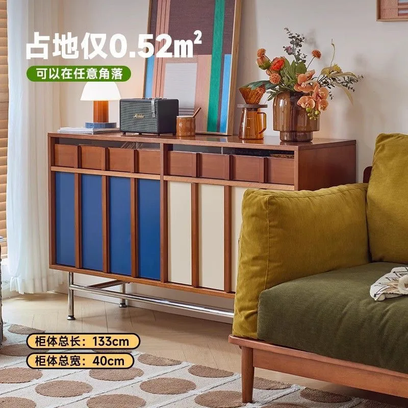 Armadietto laterale per divano medievale nordico, armadietto laterale per piccolo appartamento, soggiorno