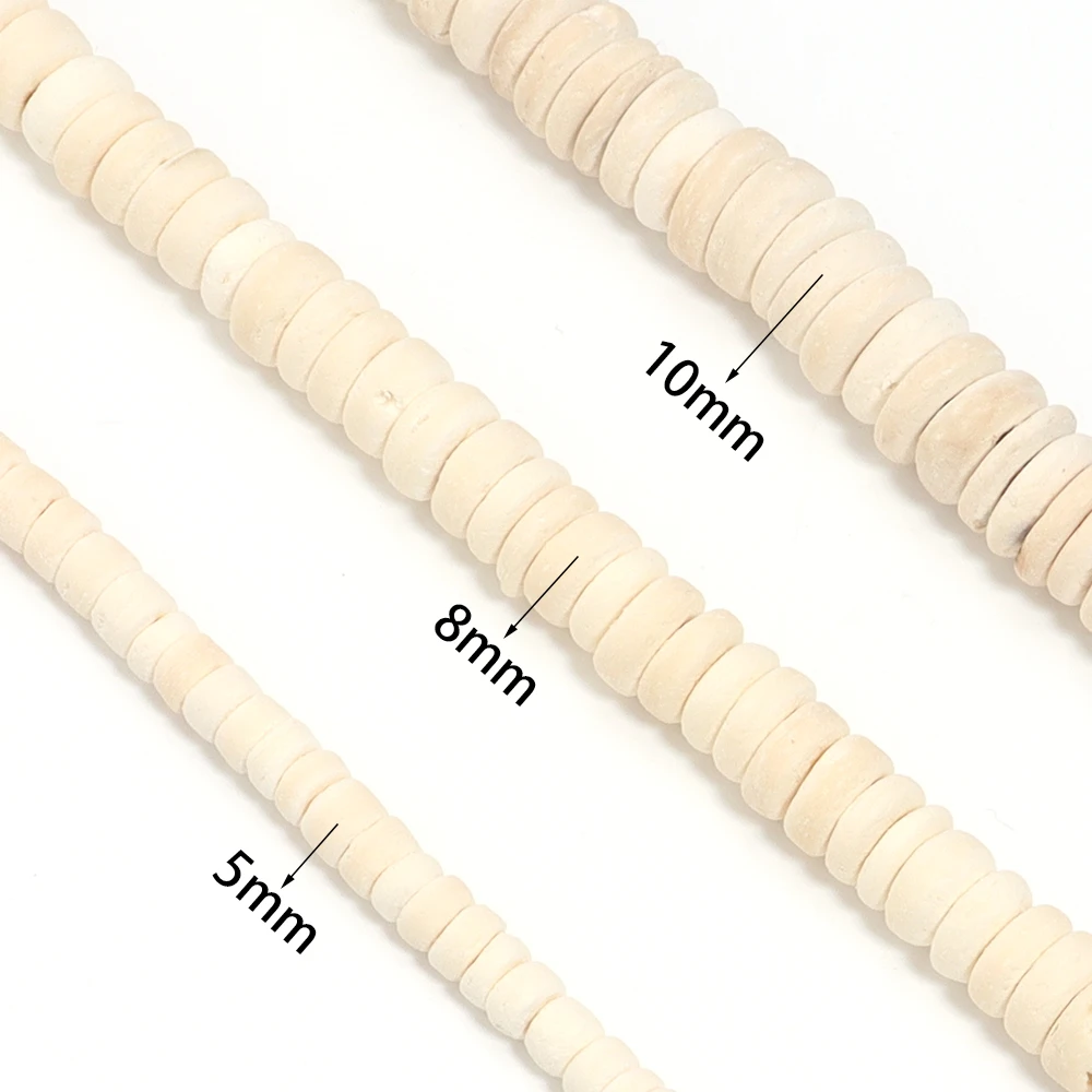 1/3 strand Natural Wood Beads Circular Loose Spacing Beads for Jewelry Making DIY Bracelet Necklace Handicraft Accessories