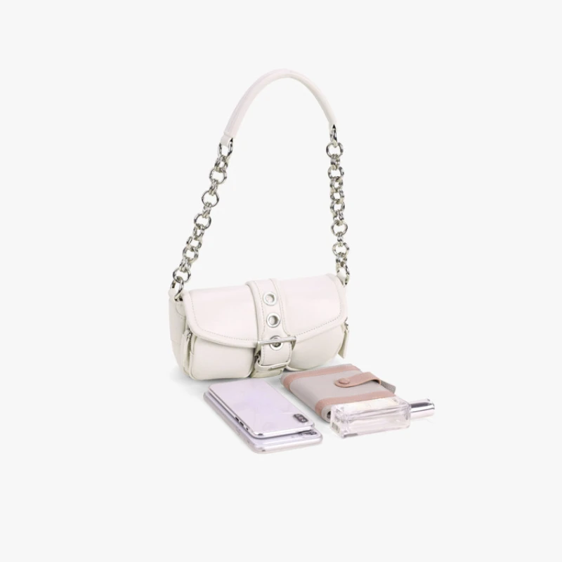 Mini Vintage Casual Chain Underarm Bags Y2k Aesthetic Fashion Simple Women\'s Handbags Office Lady Elegant Luxury Shoulder