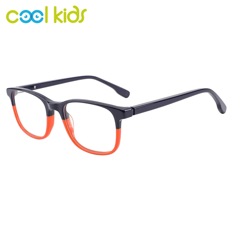 COOLKids Optical Children Glasses Rectangle Kids Glasses Acetate Unisex Separate Double Color Frames Child Eyeglasses  WK3042