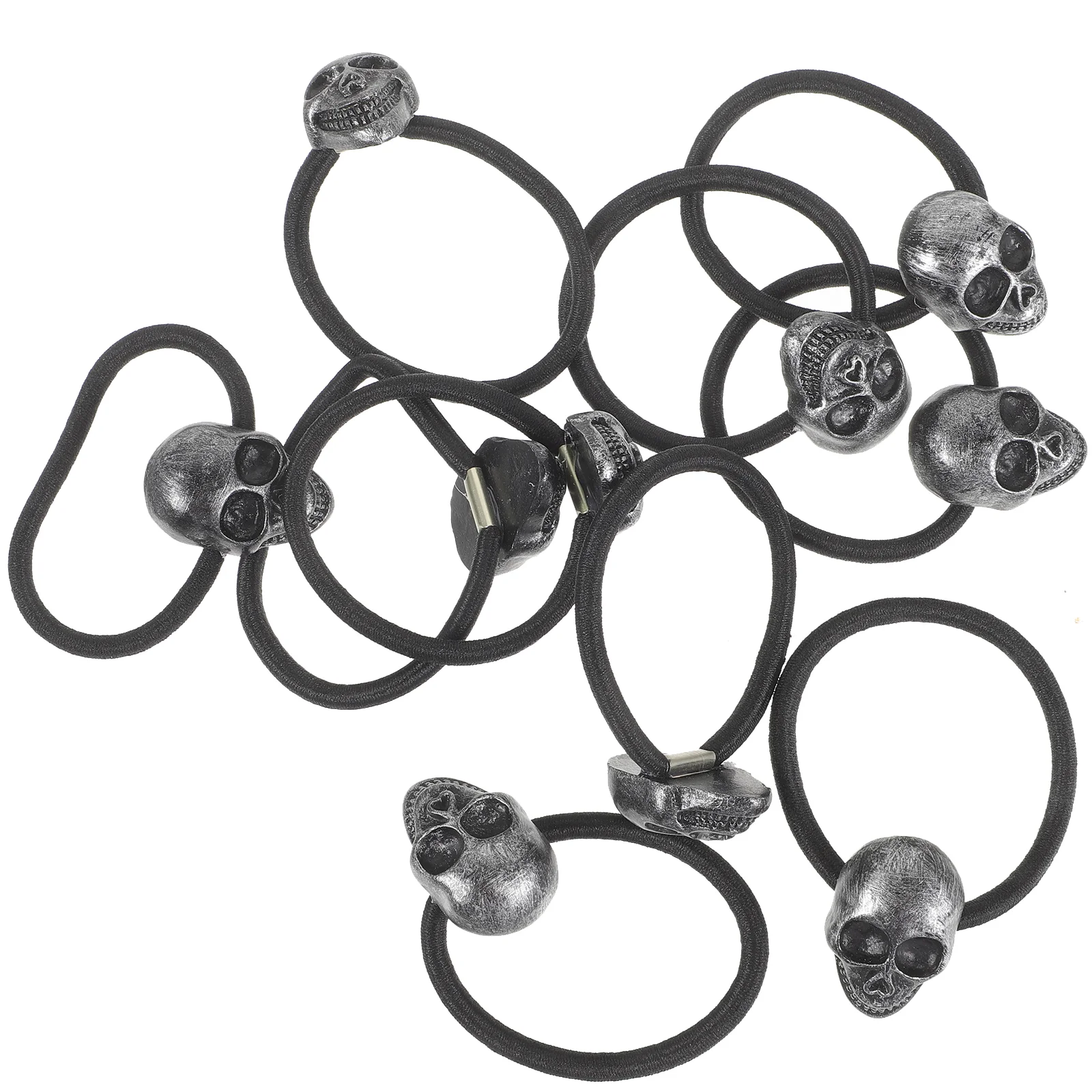 Skull Hair Ring Elastic Bands Gothic Accessory Rings Halloween Rope Girls Headdress Ties Accessories for