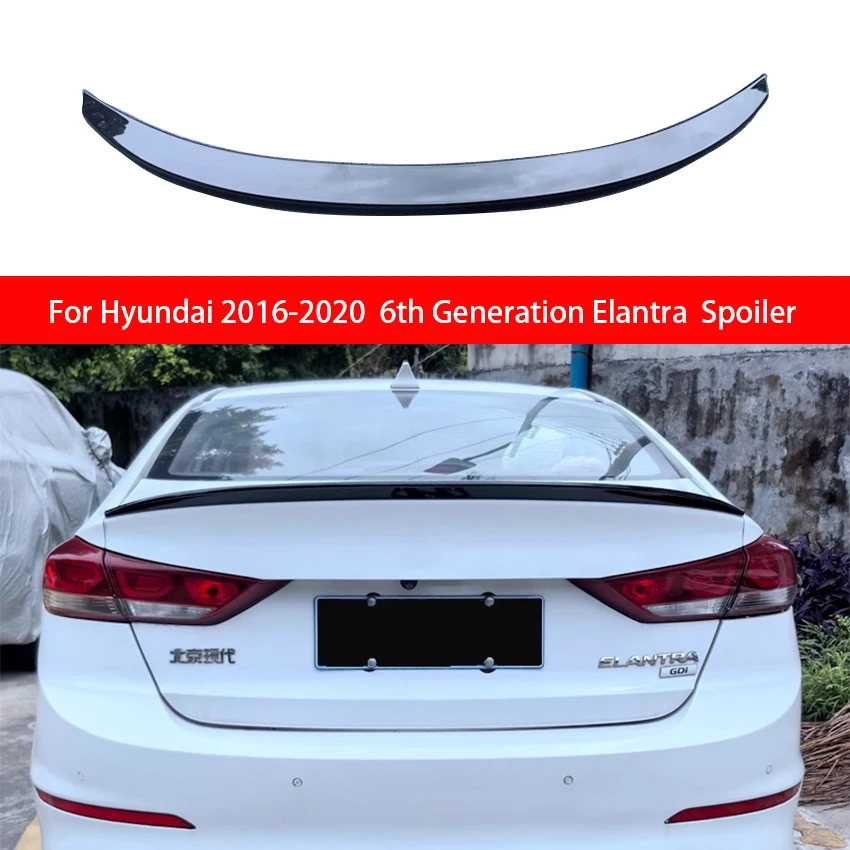 

For 2016 2017 2018 2019 Hyundai Elantra Glossy Black Carbon Rear Trunk Lid Spoiler Wings Car Exterior Tuning Accessories Part