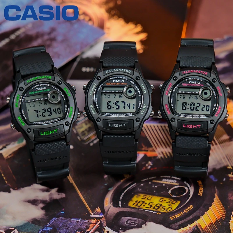 Casio W-220H Classic Retro Unisex Digital Wrist Watch 50M Waterproof Illuminator Light Chronograph Alarm Student Gift Watch