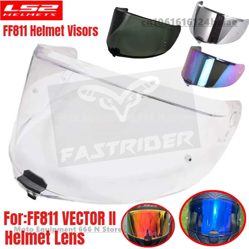 

LS2 FF811 VECTOR II Helmet Visors Full Face Helmet Clear Color Lens Black Silver Visor,Anti Fog Sticker