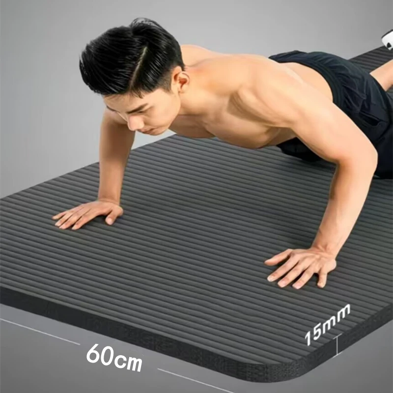 وسادة التمرين للمنزل الصالة الرياضية الطابق تجريب عدم الانزلاق اليوغا حصيرة بيلاتيس اللياقة البدنية حصيرة 15 مللي متر سمك عدم الانزلاق اليوغا وسادة السفر اللياقة البدنية #1