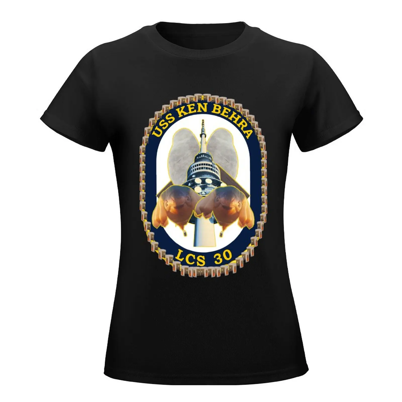 USS Ken Behra - Alternate crest for USS Canberra T-Shirt summer tops summer top tops summer clothes for Women