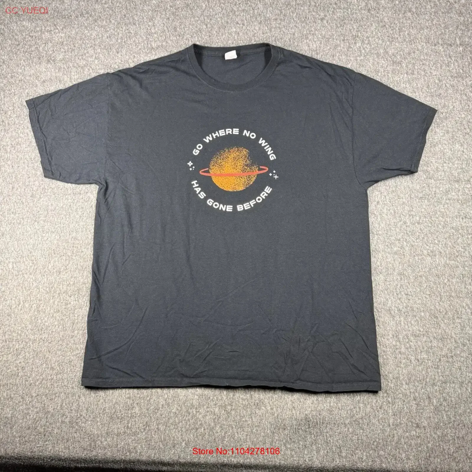 Cosmic Wings T Shirt Mens XL Black Chester Cheetah vintage Washed Unisex streetwear designer clothes graphic Comfortable