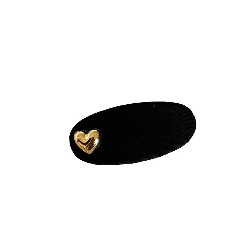 Korean Style Gold Love Maillard Barrettes Headdress Clip Wool Bang Clip Forehead Cropped Hair Clip Barrettes Hair Accessories