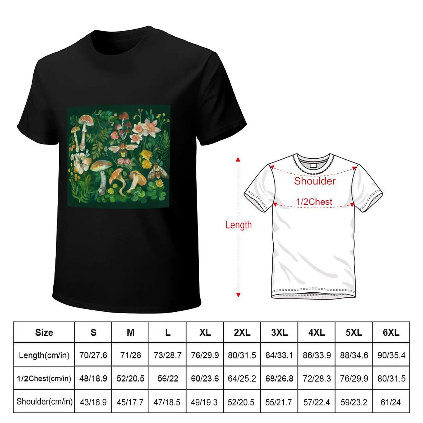 Mushroom Dandelion Garden T-Shirt Moisture Wicking Quick Dry Tee