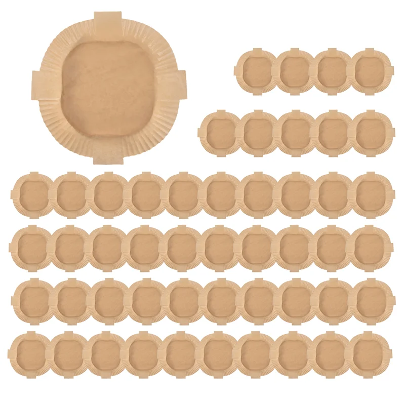 بطانات ورقية للاستعمال مرة واحدة للمقلاة الهوائية A39M، 50 قطعة بطانات زبدة مربعة غير لاصقة مقاس 7.9 بوصة، مقاومة للزيت لسلال المقلاة الهوائية