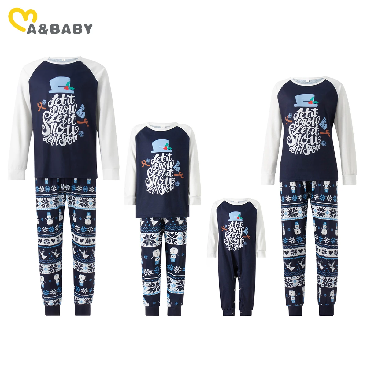 ma&baby Winter 2024 Christmas Pajamas Set Adult Kids Matching Clothes Soft Sleepwear Baby  Pjs Xmas Pyjamas Family Look