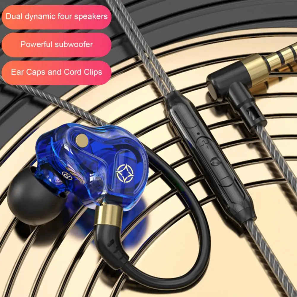 Singing Headphones High-quality Wired Headphones with Microphone for Music Calls Sports Quad Core 8mm Dynamic Driver