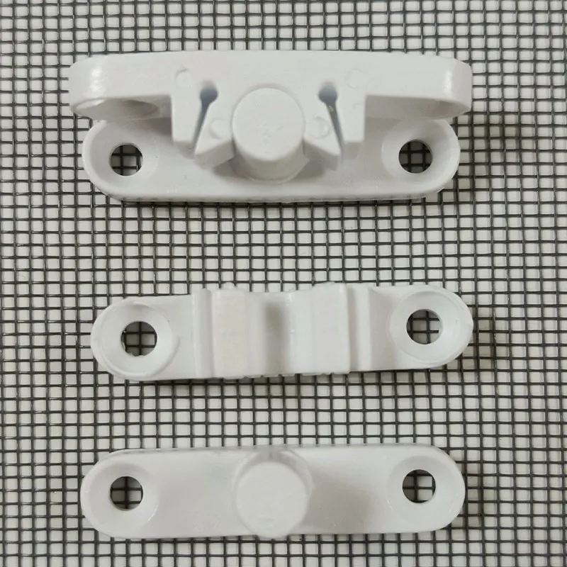 A72P Mosquito Net Latch Universal Fit, White Plastic, 2 Pcs Durable, Easy Installation For Windows And Doors