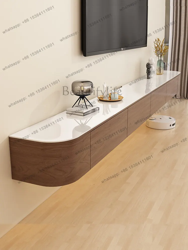 

Slate TV cabinet hanging living room small household modern and simple style