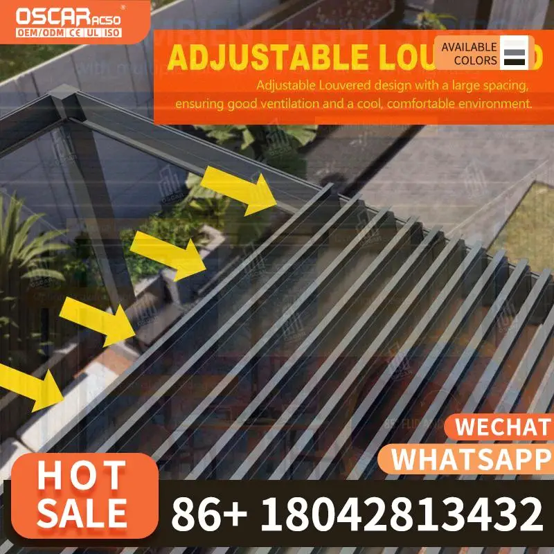 Robust Modern Retractable Aluminum Sunshade for Patio Backyard Deck pergolas