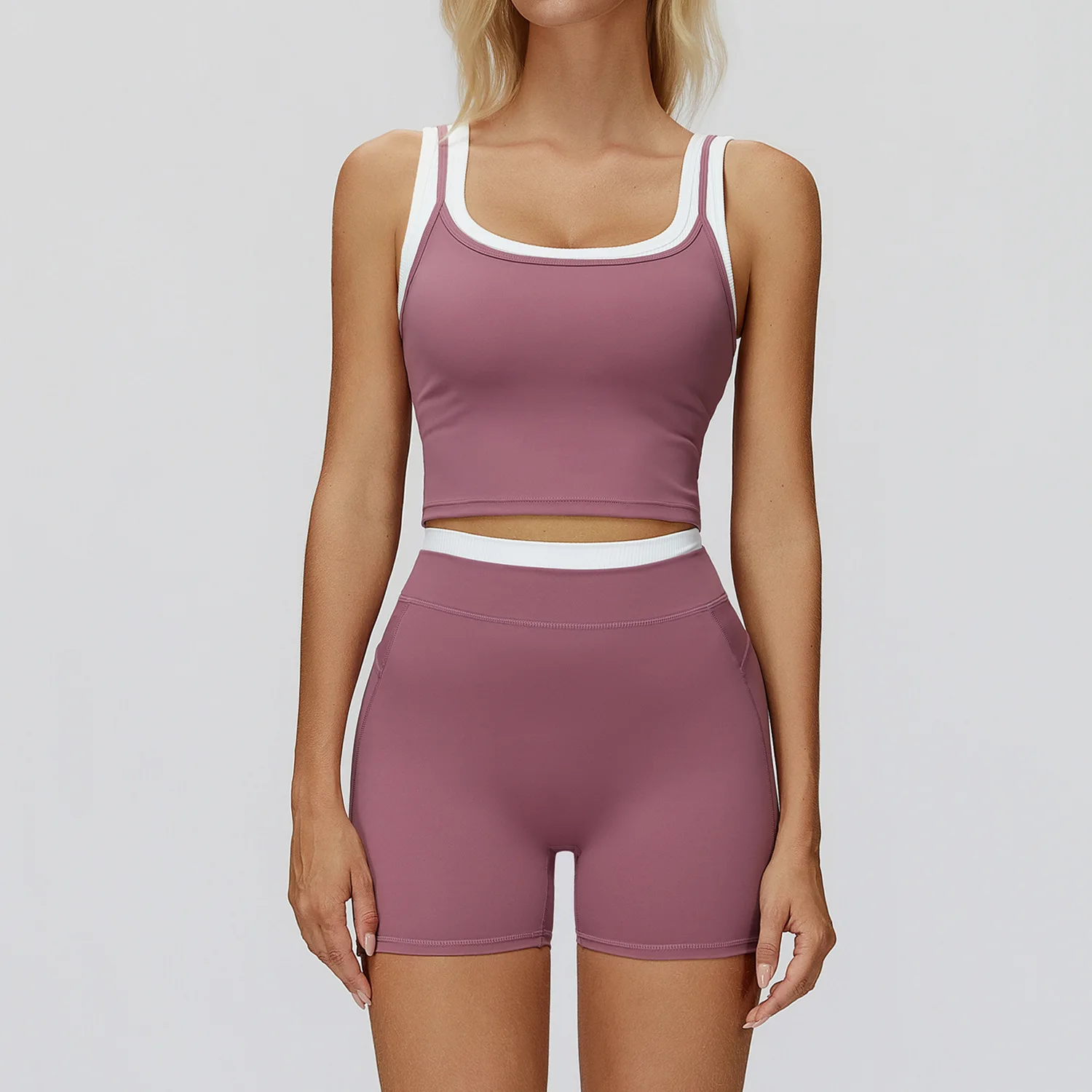 2 قطعة مجموعة اليوغا مجموعة رياضية الصالة الرياضية مجموعة النساء رياضية الجري تجريب الملابس سترة الرياضة الصدرية ملابس رياضية المرأة دعوى اليوغا الملابس #4