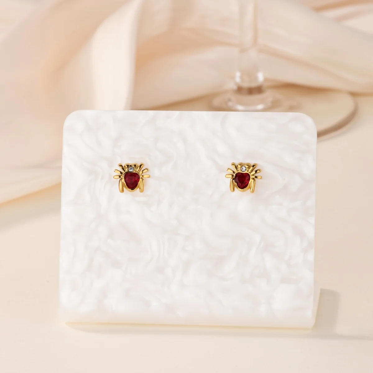 Zircon Spider Earrings For Women 18K Gold Plated Stainless Steel Spider Earring Wedding Boho Animal Jewelry Gift view 4