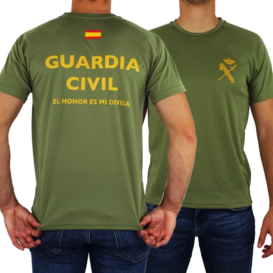 

Camiseta Guardia Civil España. 100% Algodón De Alta Calidad, Cuello Redondo, De Gran Tamaño, Casual