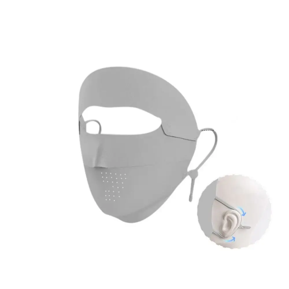 

Elastic Summer Ice Silk Mask Breathable UV Protection Sun Protection Face Cover Solid Color Sunscreen Veil Face Gini Mask Riding