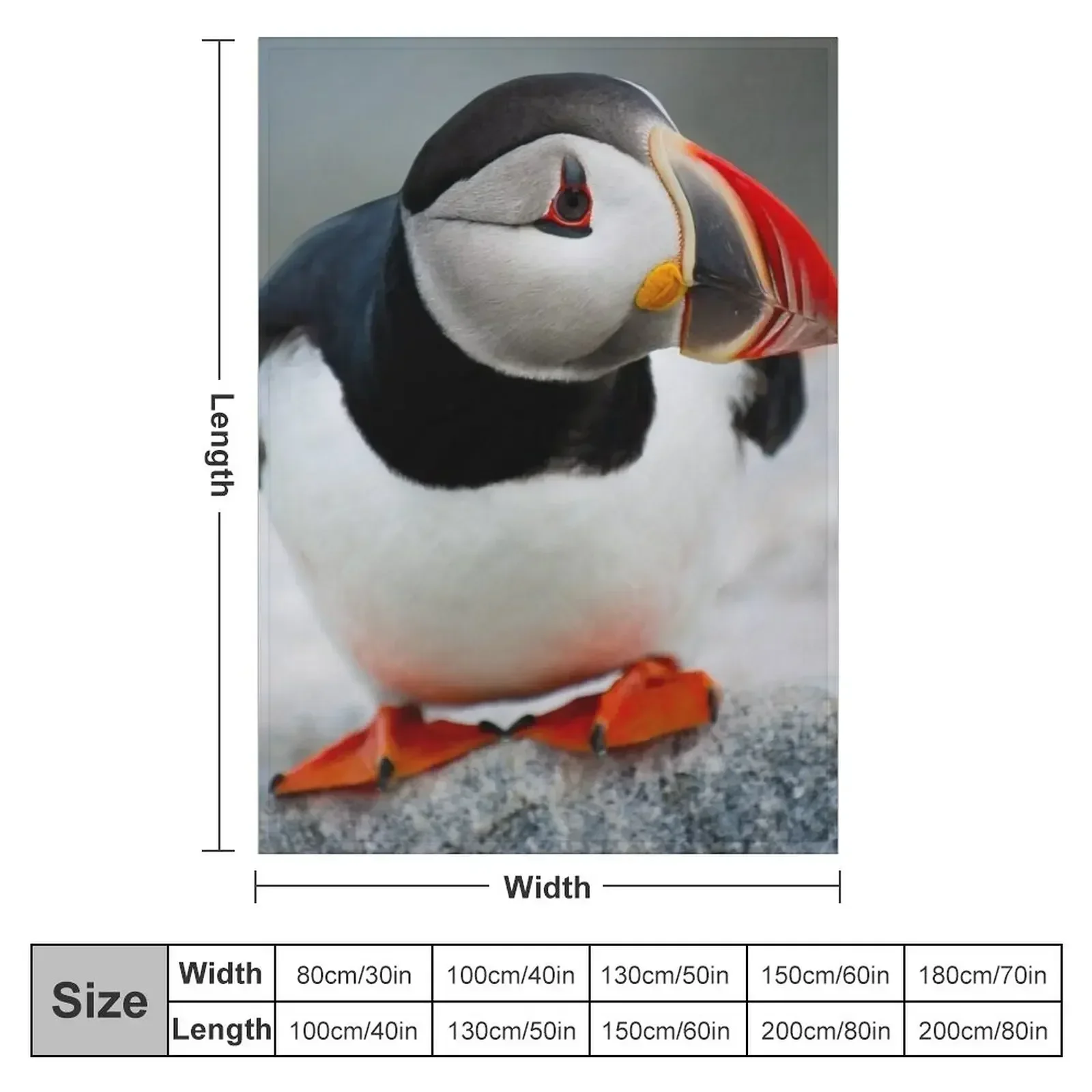 Puffin Throw Blanket couch cozy soft plush fuzzy picnic outdoor blanket