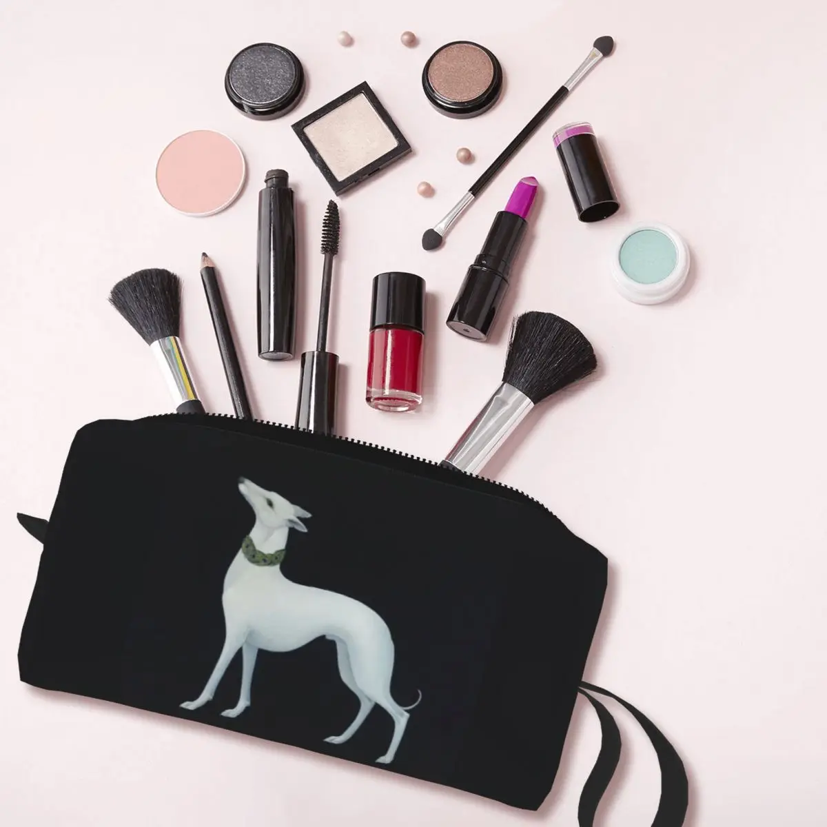 Cute Greyhound Cosmetic Bag Women Cute Large Capacity Whippet Sihthound Dog Makeup Case Beauty Storage Toiletry Bags