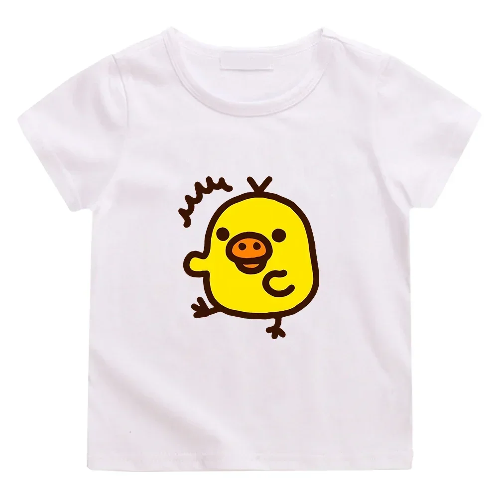 

Chick Print Pattern Children's T-shirt 100% Cotton Casual Short Sleeved Summer Fashion Kid Clothes Baby Tee Top Boy Girl Tshirt