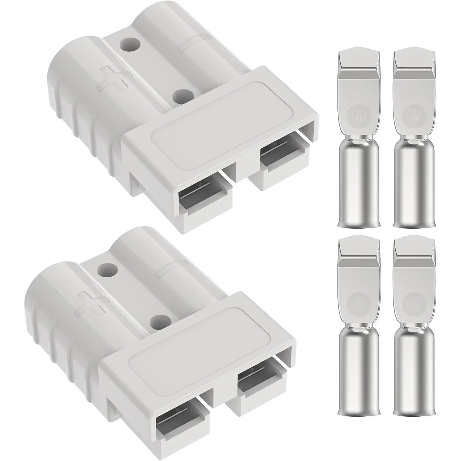 2pcs Anderson Connector Battery Quick Connect Connector SB50A 600V Plug Connector Gauge, for Caravan Trailer Solar Truck