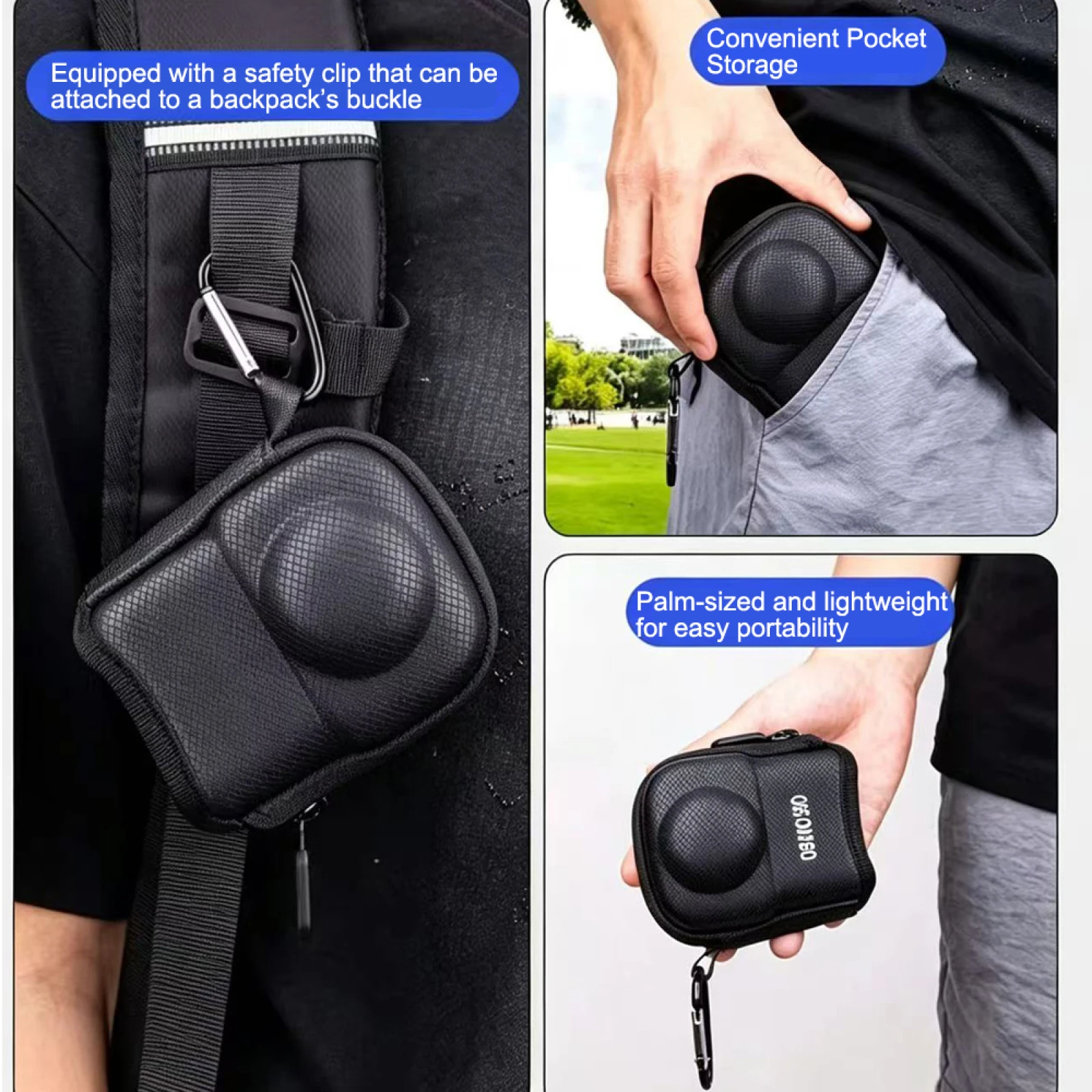 Hard Carrying Case for DJI OSMO 360 2 Portable Storage Bag with Lens Bump Design Waterproof Quick Access Protective Pouch